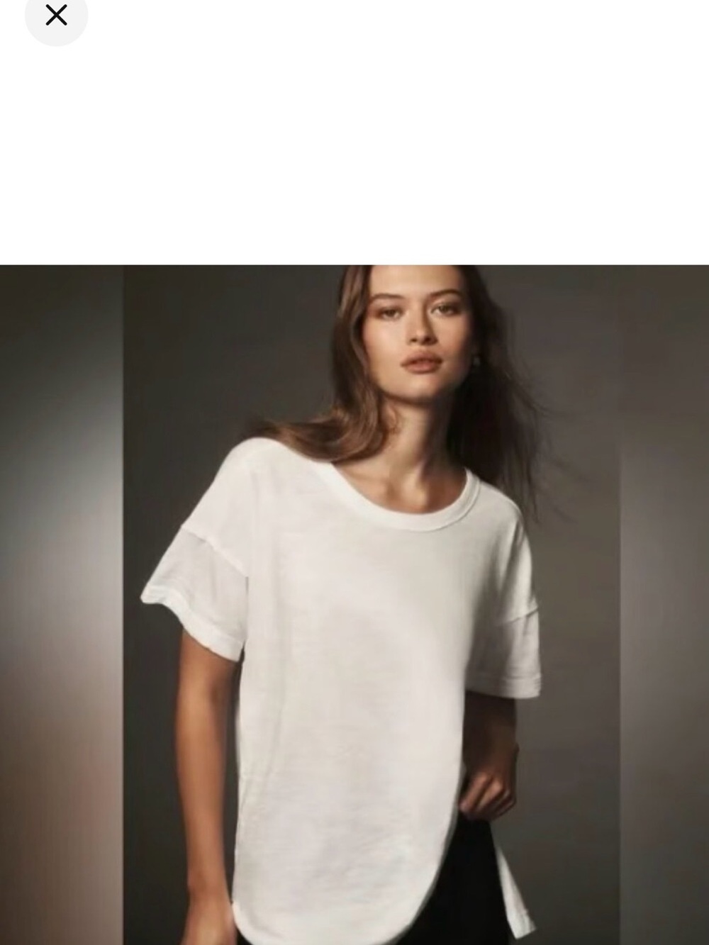 Anthropologie X Pilcro Slub Crew Neck Tee in White Sz XS
